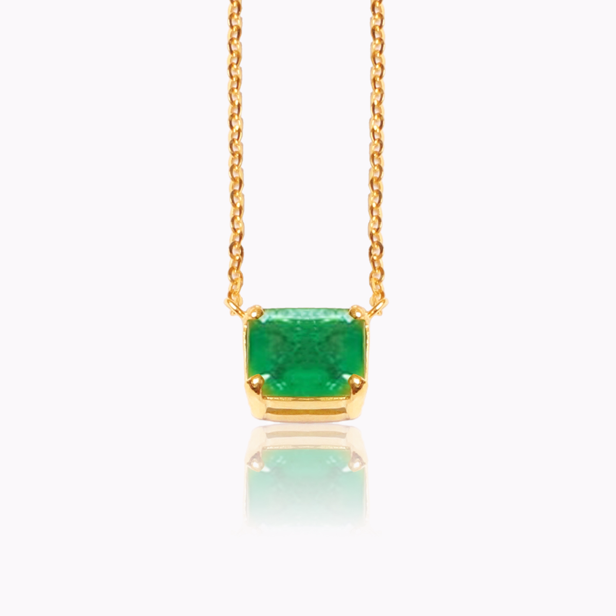 AMOUR Emerald Necklace with Prong set