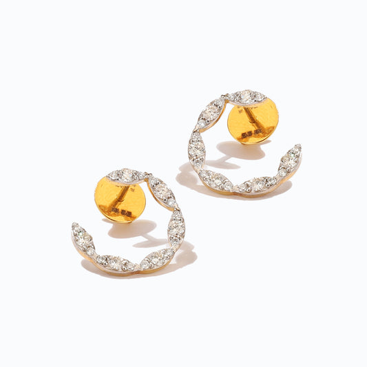 C Shape Diamond Earrings