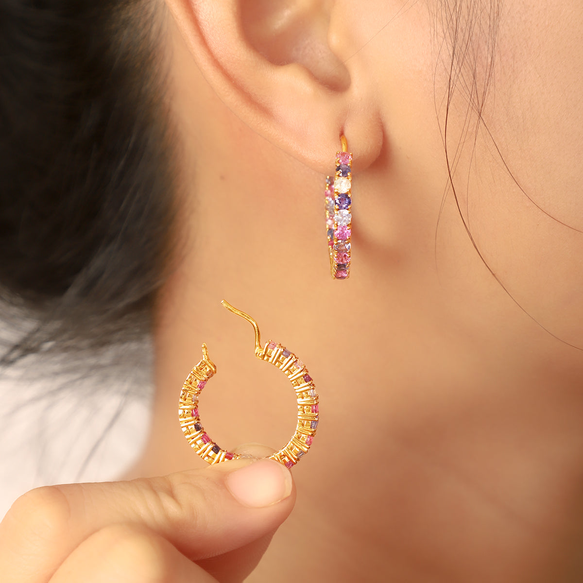 Rainbow Sapphire Earrings