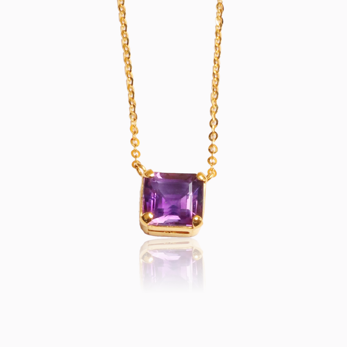 AMOUR Square Amethyst Necklace