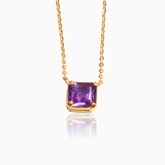 AMOUR Square Amethyst Necklace