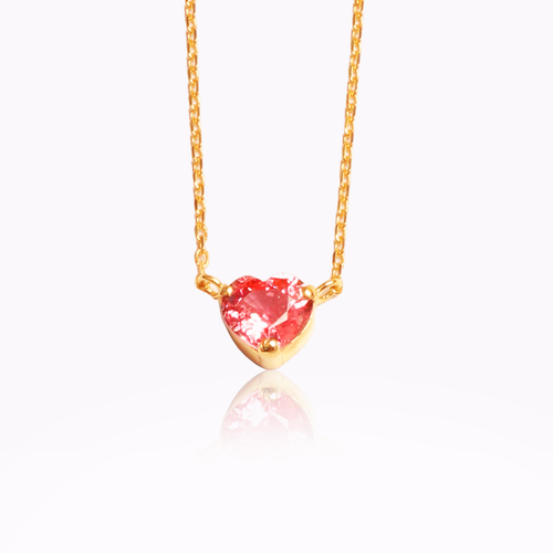 AMOUR Heart Orange Spinel Necklace