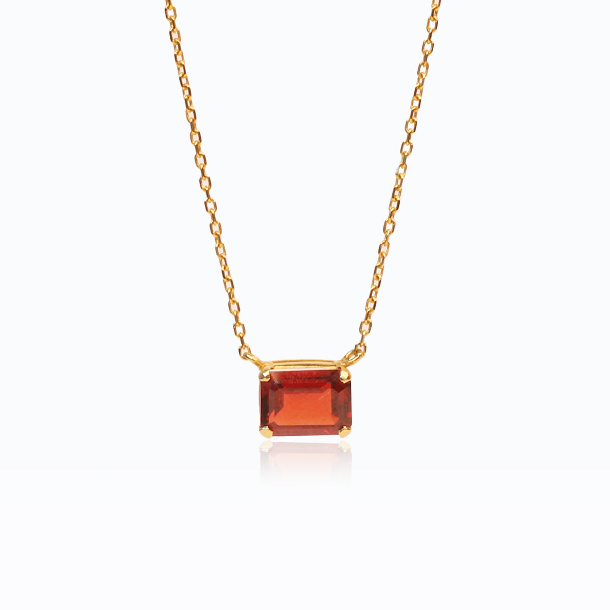 AMOUR Square Necklace(Garnet)