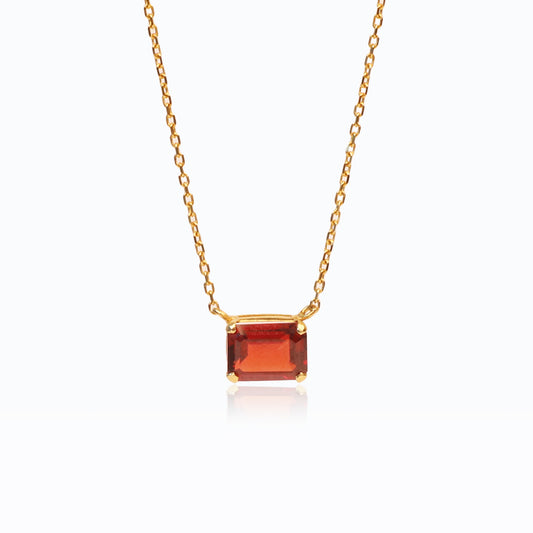 AMOUR Square Necklace(Garnet)