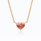 AMOUR Heart Red Orange Spinel Necklace