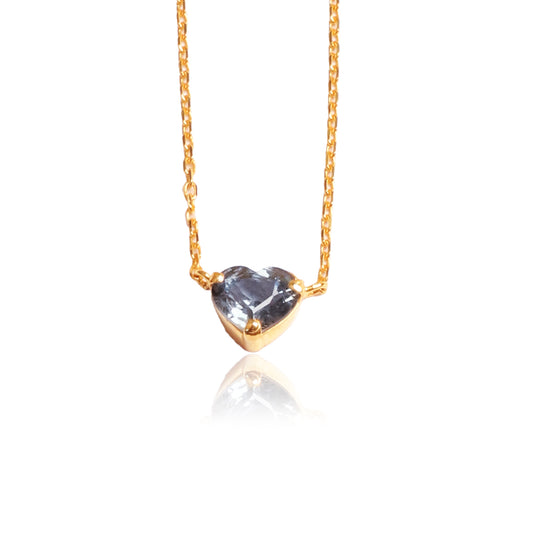 AMOUR Heart Spinel Necklace(Pigeon Blue)