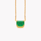 AMOUR Emerald Necklace with Prong set