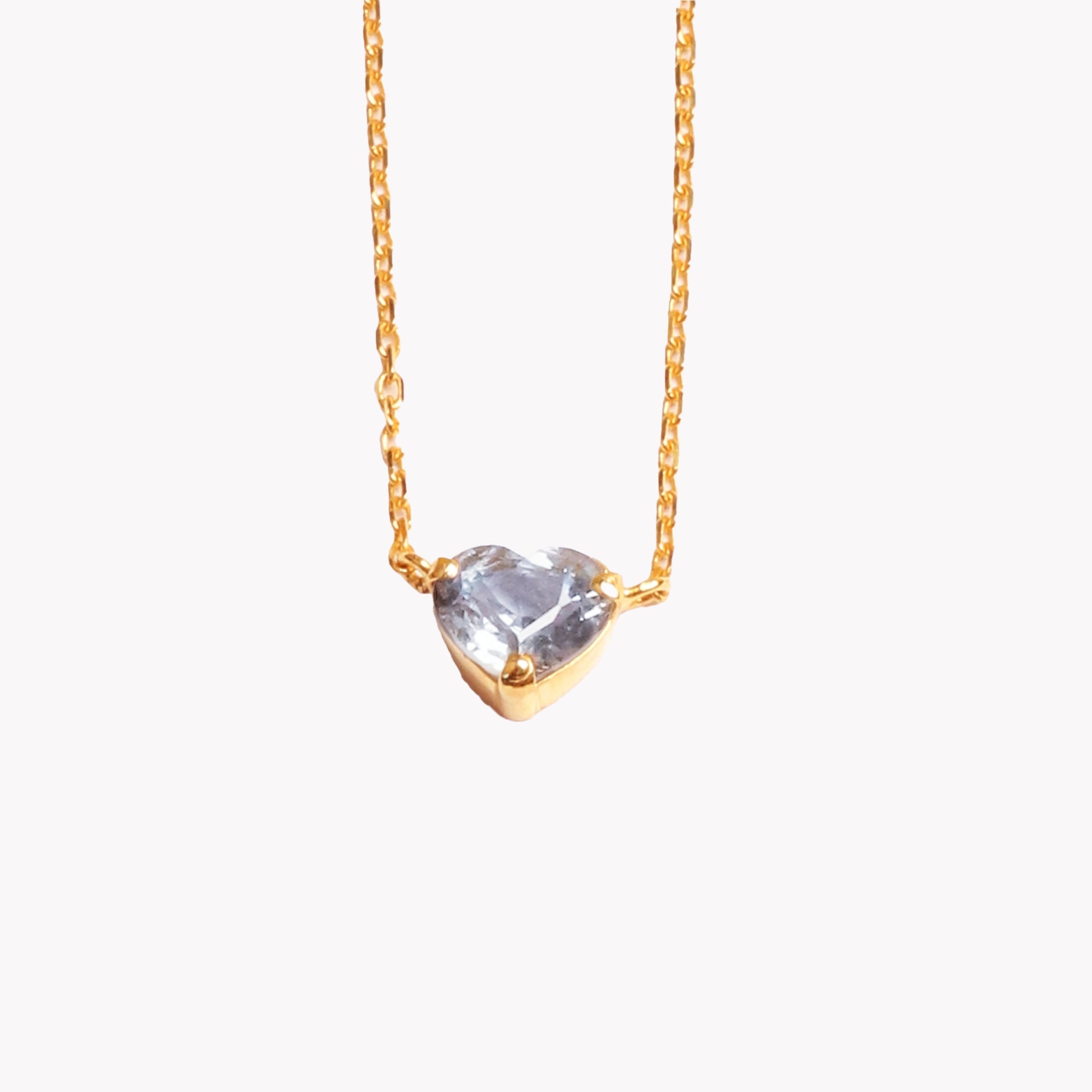 AMOUR Heart Light Grey Spinel Necklace