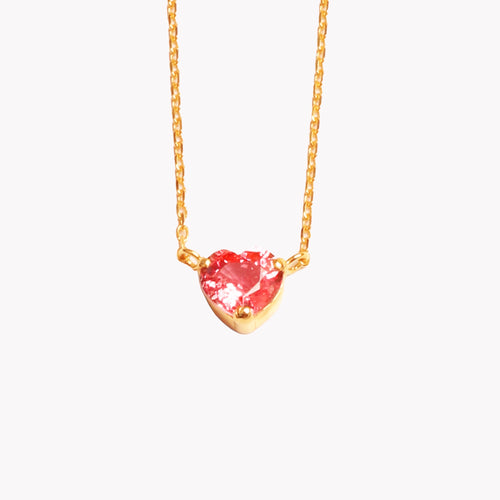 AMOUR Heart Orange Spinel Necklace