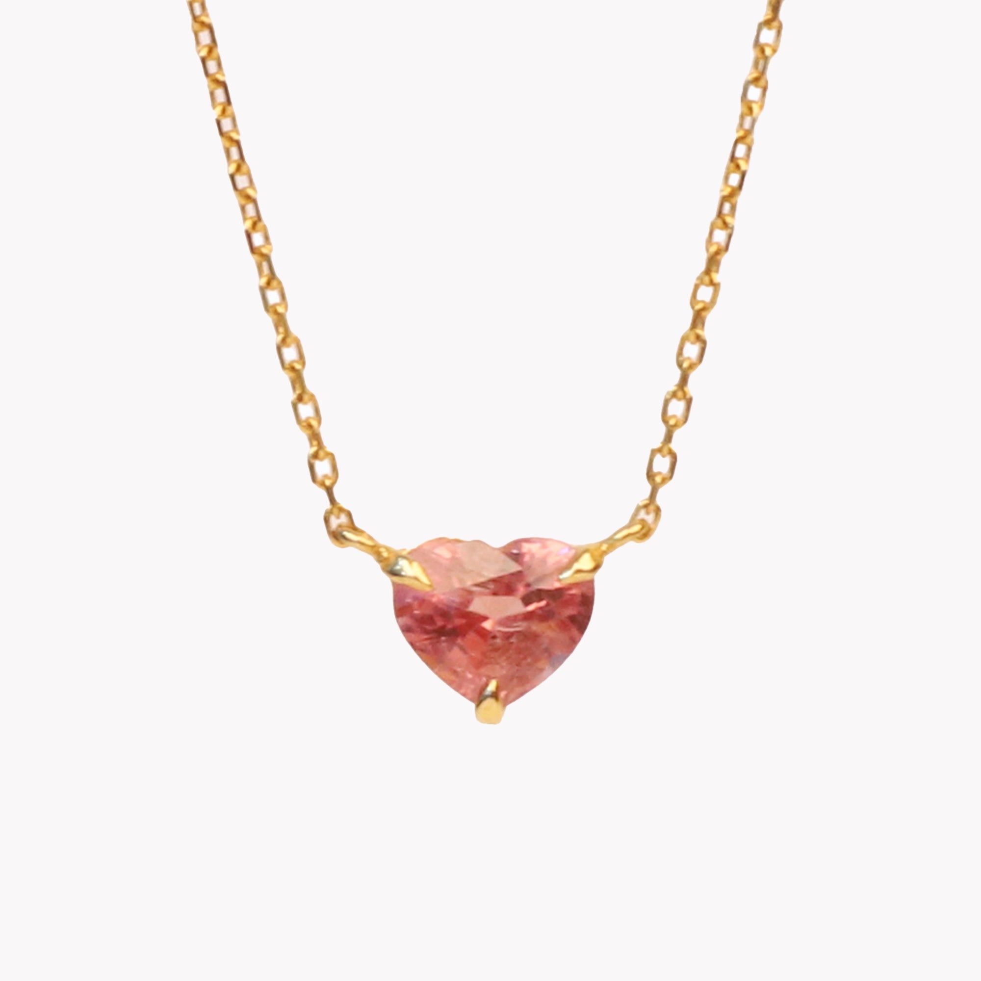 AMOUR Heart Red Orange Spinel Necklace