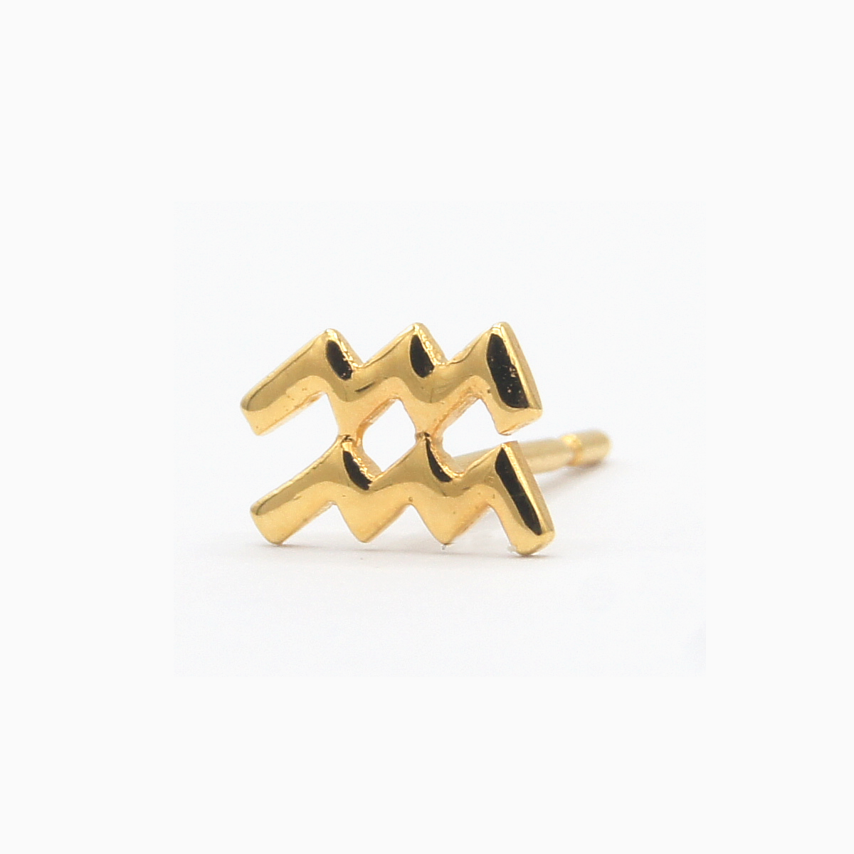 AQUARIUS - ZODIAC SIGN 18K GOLD EARRINGS