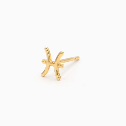 PISCES - ZODIAC SIGN 18K GOLD EARRINGS