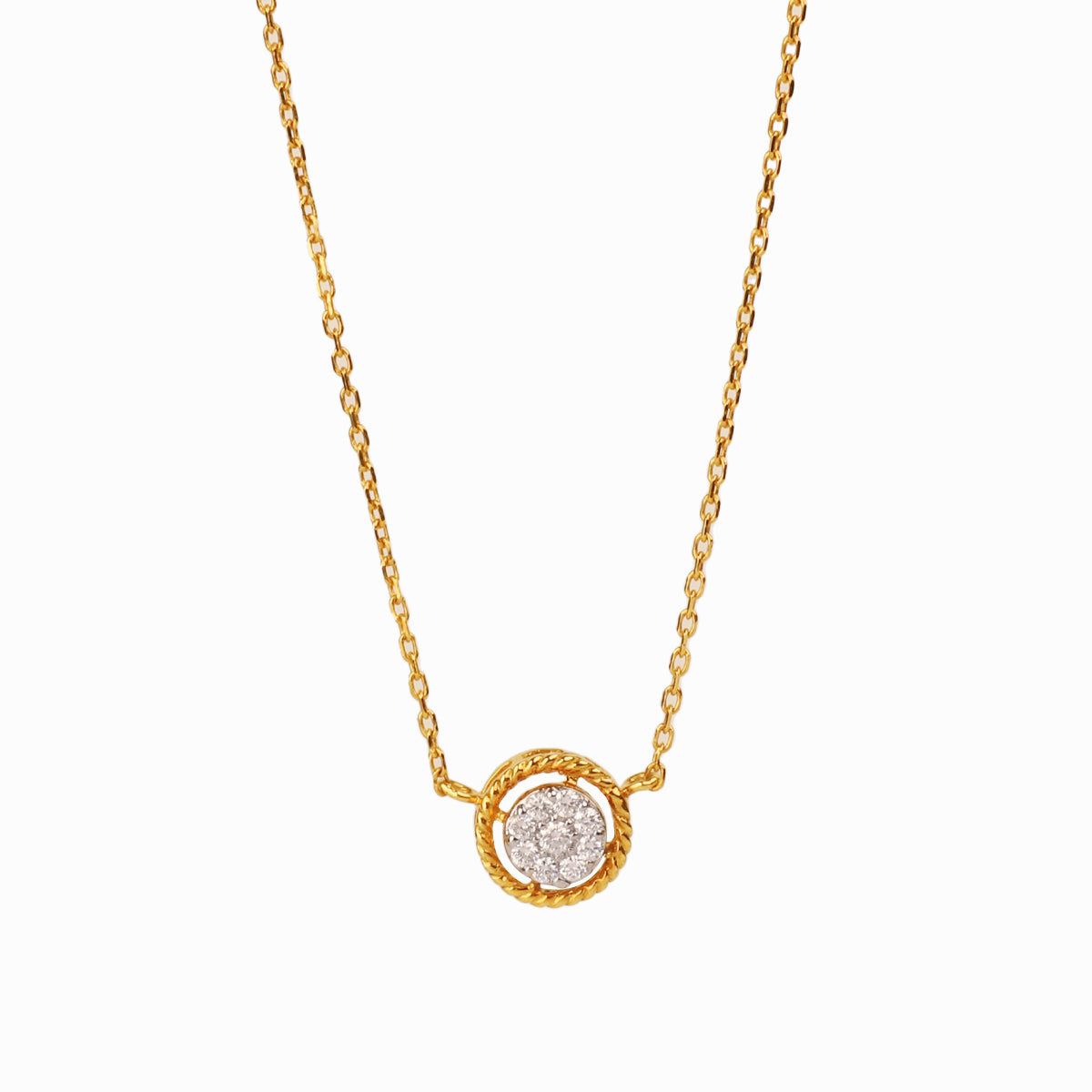 Twisted Circle Diamond Necklace