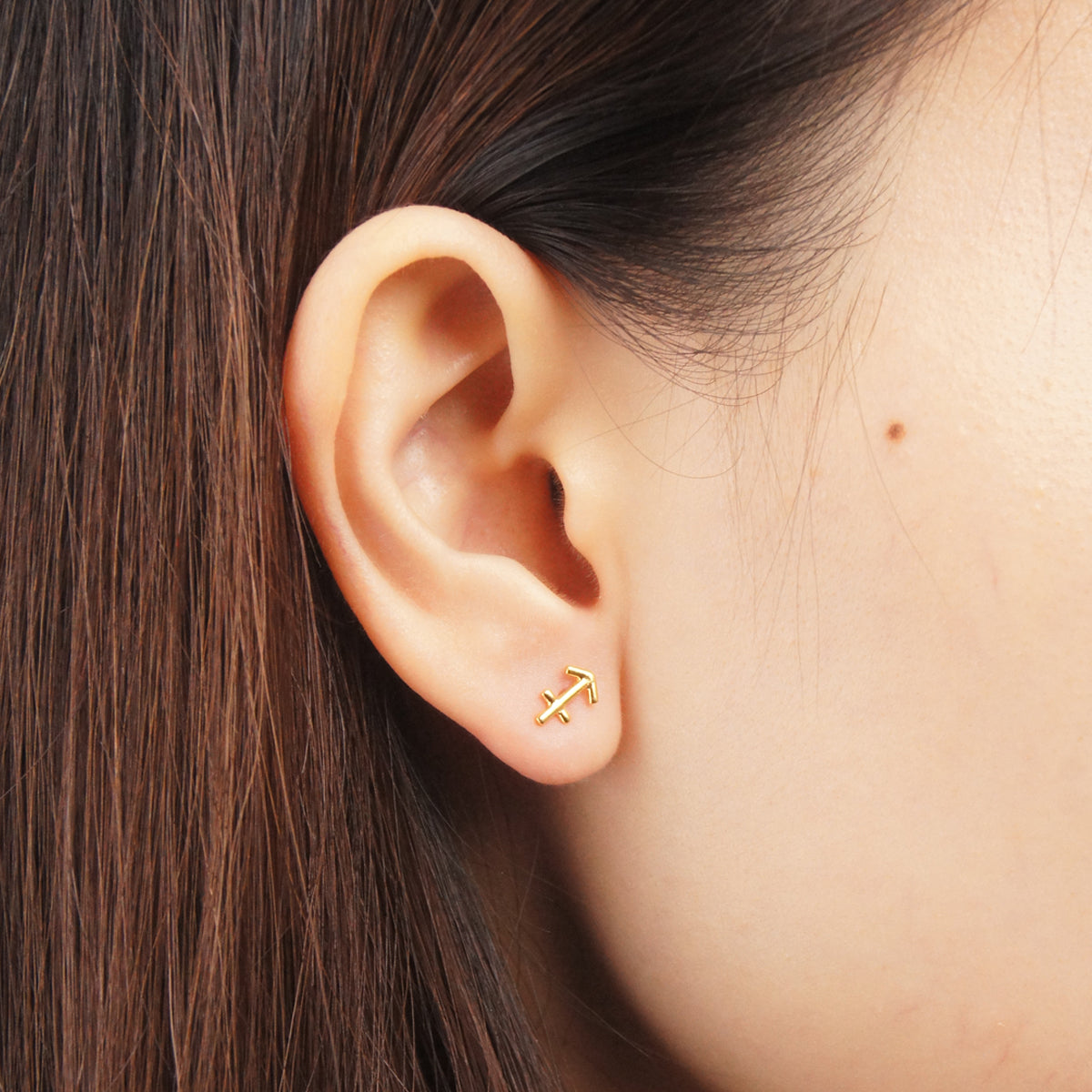 SAGITTARIUS - ZODIAC SIGN 18K GOLD EARRINGS