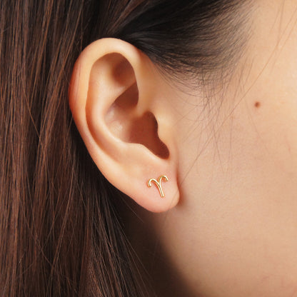 ARIES - ZODIAC SIGN 18K GOLD EARRINGS