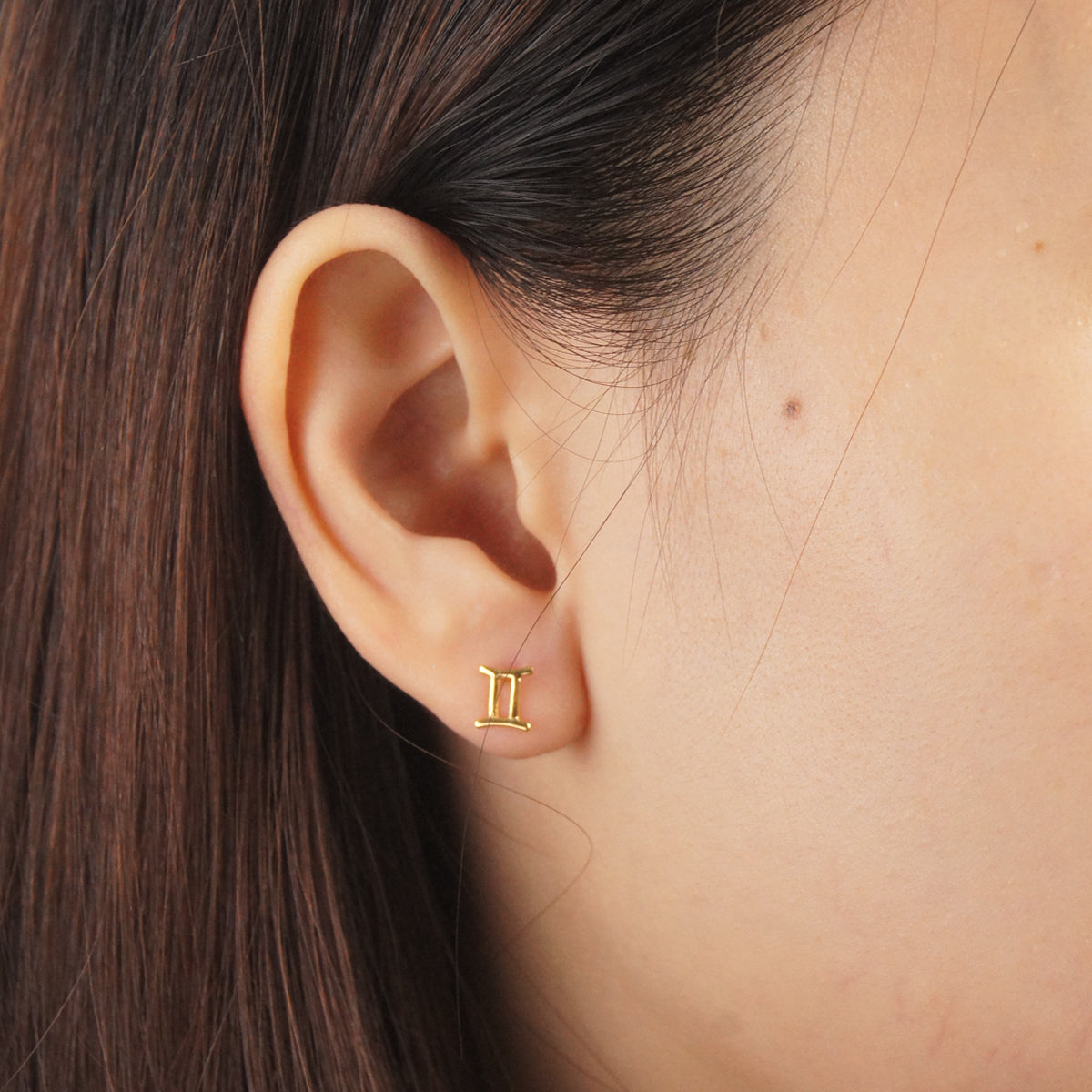 GEMINI - ZODIAC SIGN 18K GOLD EARRINGS