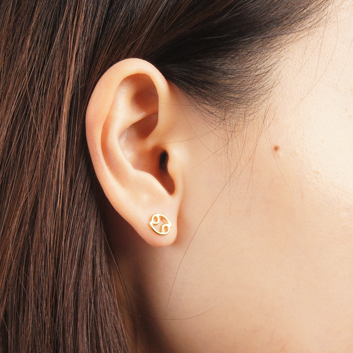 CANCER - ZODIAC SIGN 18K GOLD EARRINGS