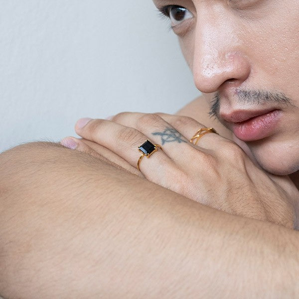 Square Onyx Rings
